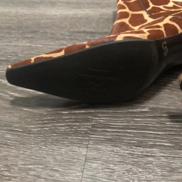 Vintage Ralph Lauren Giraffe Print Pony Hair Heeled Boots - Size 8 - Picture 3 of 12